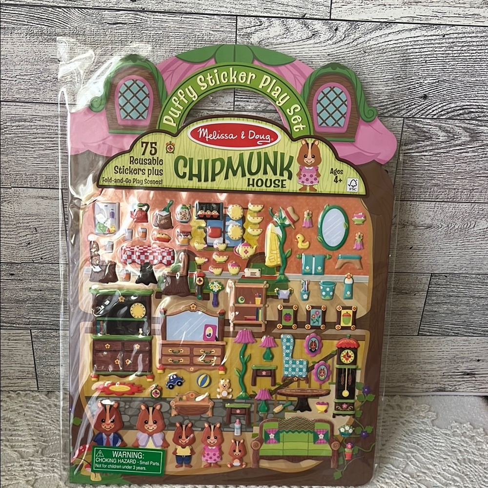 Melissa & Doug Chipmunk House Puffy Sticker Play Set - Multicolor
